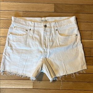 Madewell White Denim Jean Shorts High Rise